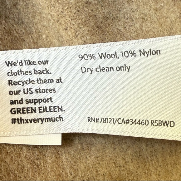 Eileen Fisher Single Breasted Long Wool Coat Size M - Picture 14 of 15